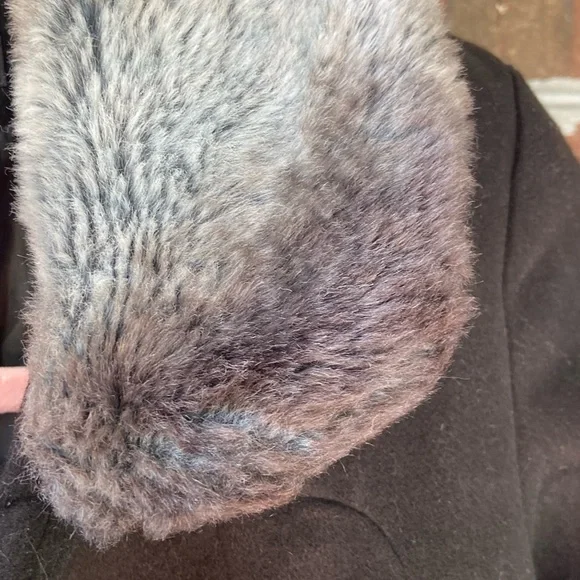 Girl’s Rothschild Black “Skater” Dress Coat with Faux Fur Trim, Size 8 - Picture 4 of 12